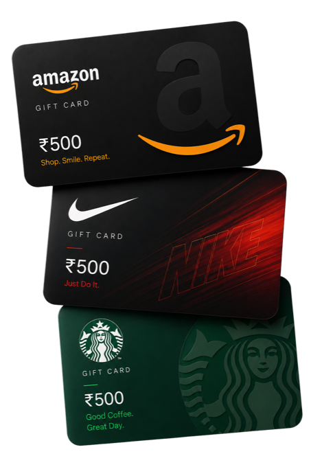 Amazon, Starbucks, and Nike gift cards